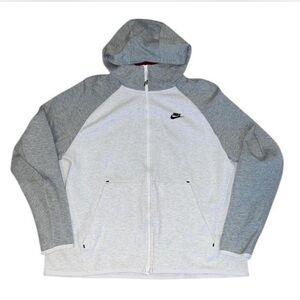 Grey and white Nike tech fleece hoodie